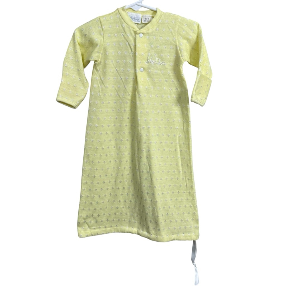 Vintage Baby Dior Infant Yellow Knit Gown 0–3M